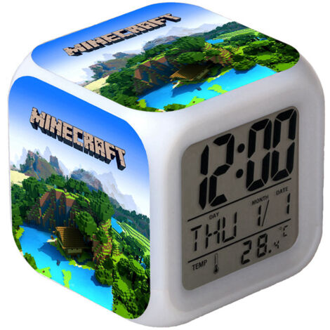 Réveil numérique multifonction Minecraft Édition LED