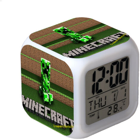 Réveil numérique multifonction Minecraft Édition LED