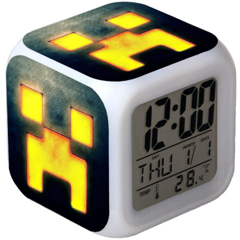 Réveil numérique multifonction Minecraft Édition LED