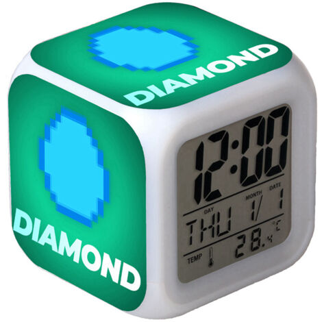 Réveil numérique multifonction Minecraft Édition LED