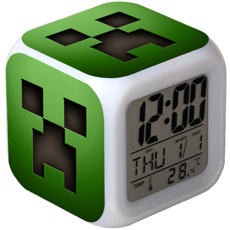 Réveil numérique multifonction Minecraft Édition LED