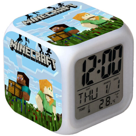 Réveil numérique multifonction Minecraft Édition LED