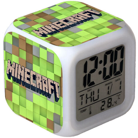 Réveil numérique multifonction Minecraft Édition LED
