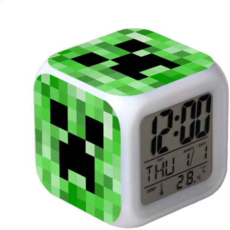 Réveil numérique multifonction Minecraft Édition LED