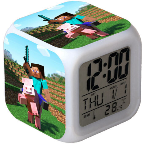 Réveil numérique multifonction Minecraft Édition LED