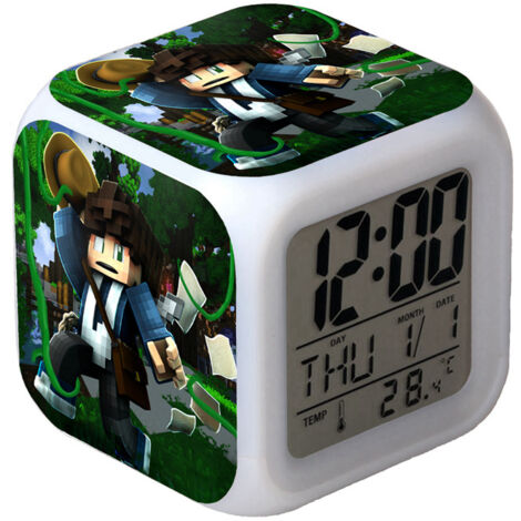 Réveil numérique multifonction Minecraft Édition LED