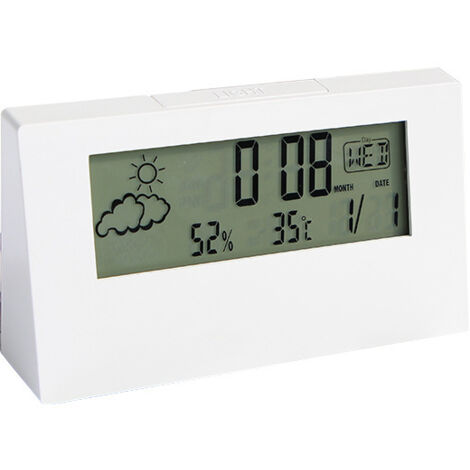 Réveil numérique multifonctionnel, affichage de l'heure, de la date, de la température, de l'humidité, plus confortable à utiliser, style lumineux