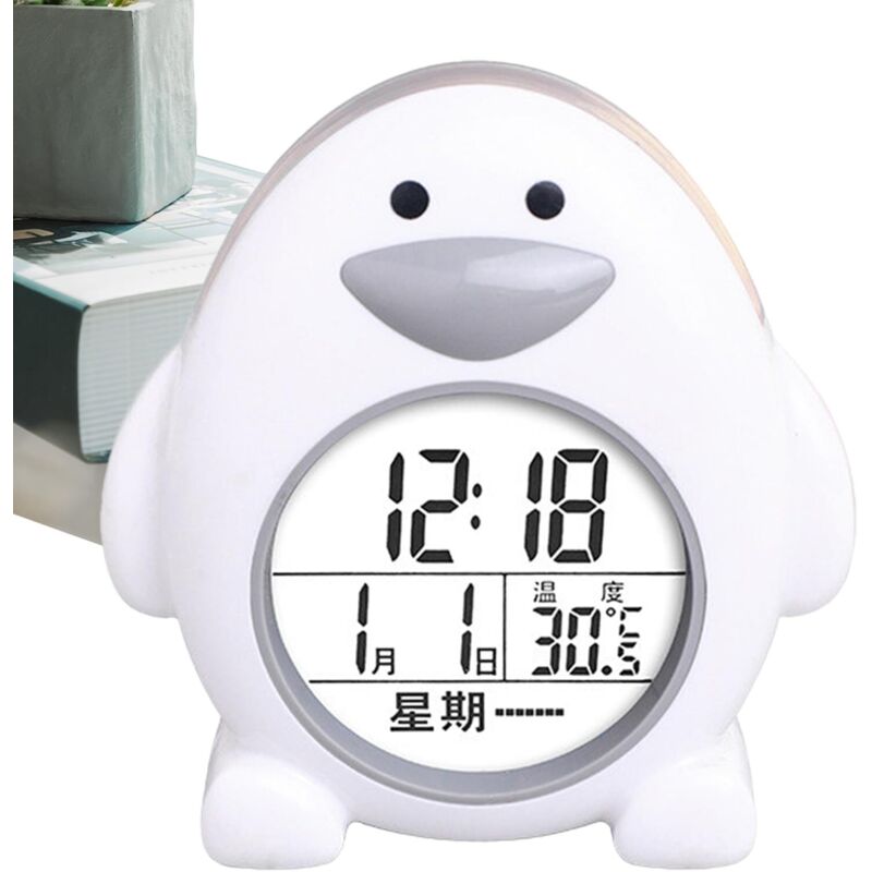 Réveil numérique pingouin – température/calendrier/minuterie/lumière – gadget étudiant – drôle/fonctionnel