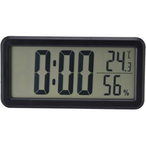 Réveil numérique Portable noir, température et humidité, horloge électronique numérique LCD murale pour dortoir et bureau