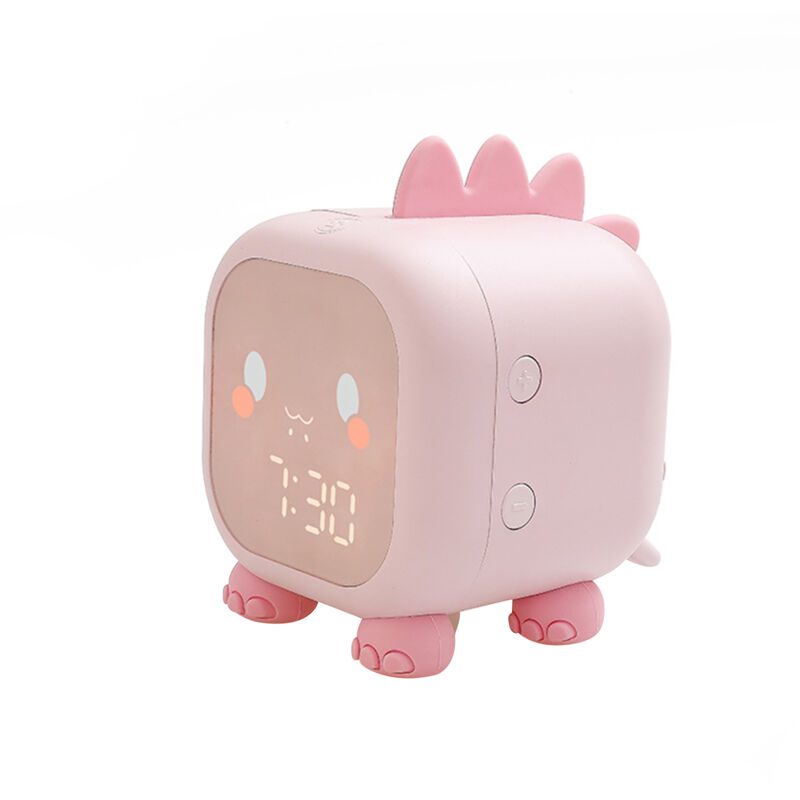 Lifcausal - Réveil numérique pour chambre à coucher, veilleuse pour enfants, avec thermomètre, double alarme, écran de contrôle vocal, répétition