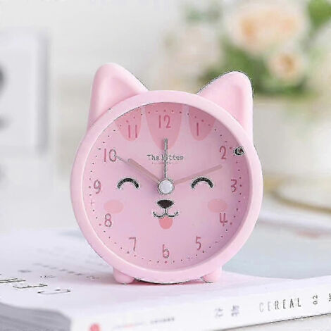 Réveil numérique pour enfants avec motif mignon de chat et veilleuse
