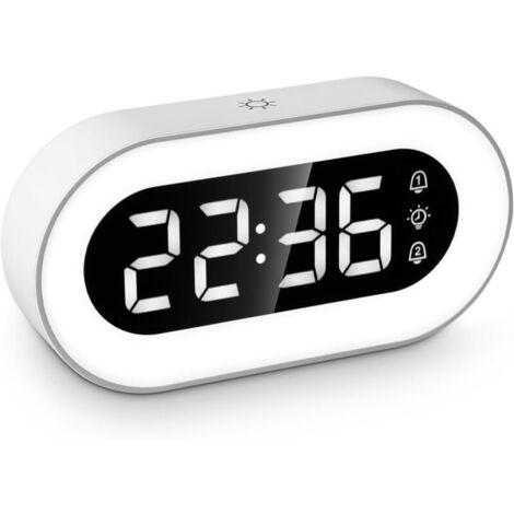 Réveil numérique pour enfants, horloge numérique LED, fonction répétition, 12/24 heures, alimentation USB, réveil numérique pour chambre et bureau