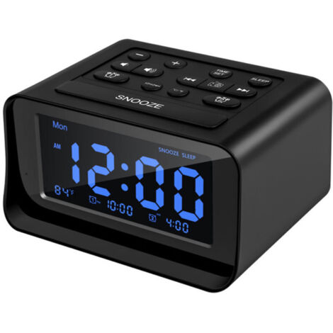 Réveil Numérique Radio LED pour Chambre - Port de Charge USB - Contrôle de la Température - Horloge de Bureau Électronique