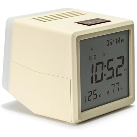 Réveil numérique, rechargeable par USB, silencieux, avec veilleuse et écran LCD, horloge numérique avec 2 alarmes et fonction snooze, horloge de table pour chambre à coucher, bureau, voyage