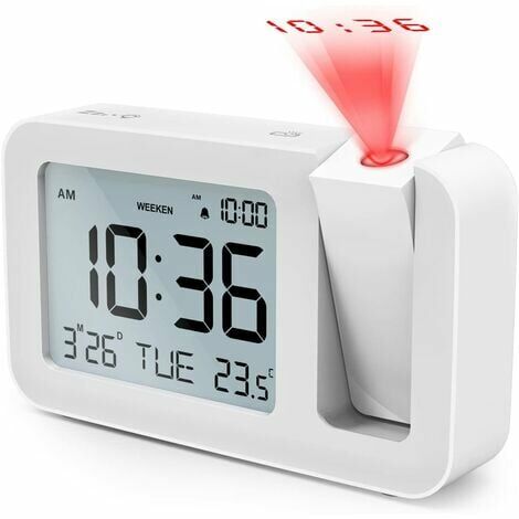 Travelwey Reveil Matin Digital – Alimentation Secteur, Affichage Numérique,  Horloge Digitale Simple à Utiliser, Reveil Lumineux de Chevet, Fonction  Snooze, Pas de Tic-Tac, 2 Ports USB, Blanc : : Cuisine et Maison