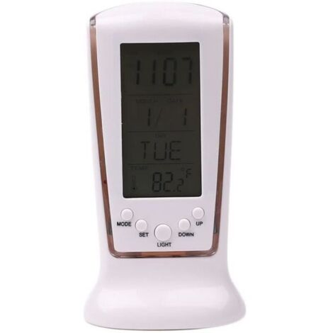 Réveil Numérique,Reveil Matin,Horloge Digitale,Radio Reveil Enfant,avec Écran LED,Veilleuse,Température,Fonction Musique,12- 24 112