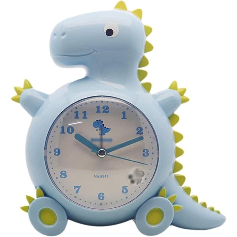Réveil pour Chevet Réveil pour Enfants boîtier en Plastique Réveils de Chevet Réveil Réveil analogique Réveil sans tic-tac Décor d'étagère-Fei Yu