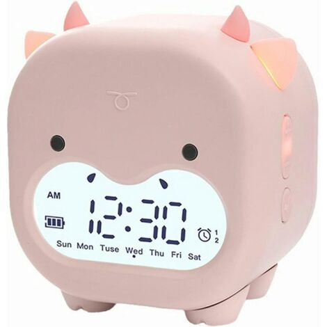 Réveil pour enfants à commande vocale avec veilleuse LED