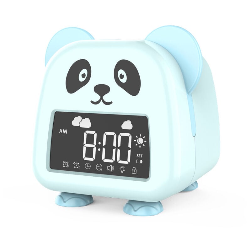 Ahlsen - Réveil pour enfants, entraîneur de sommeil pour enfants avec veilleuse intégrée 1200 mAh batterie au lithium rechargeable, minuteur de
