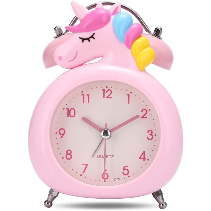 Feiyue - Réveil pour enfants, horloge silencieuse avec veilleuse