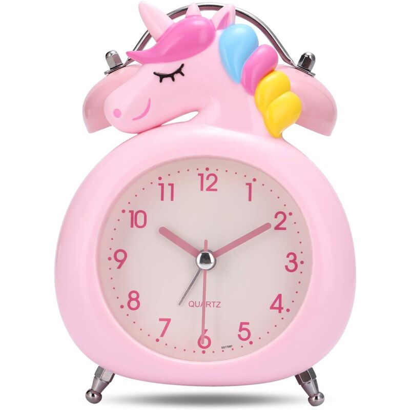 Feiyue - Réveil pour enfants, horloge silencieuse avec veilleuse