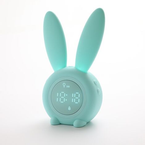 Réveil pour enfants, joli réveil en forme de lapin avec fonction à induction