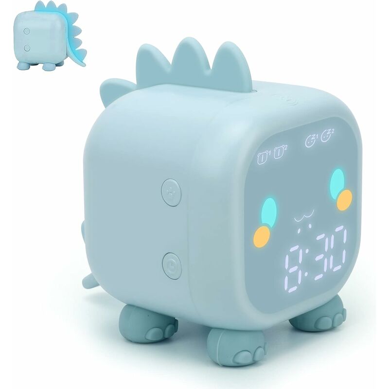 Riceel - Réveil pour enfants, réveil numérique pour chambre d'enfant, réveil lumineux avec réveil usb (bleu)