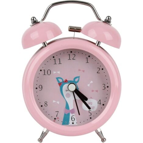 AUTRES Réveil pour enfants Vintage double cloche réveils mignon dessin animé Panda silencieux enfants chambre horloge de bureau