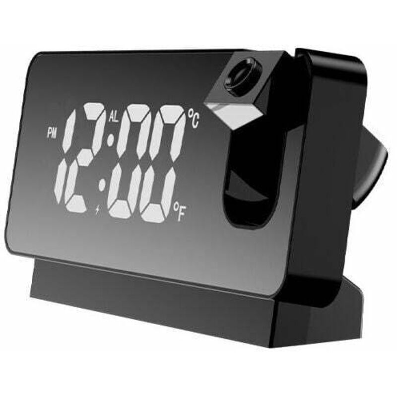 Peny - Reveil Projecteur Plafond Reveil Projection 180° Horloge Numérique pour Chambre, Bureau - le noir