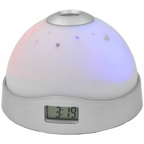 ENSOLEILLE Reveil Projecteur Plafond,Réveil à Projection avec lumière d'ambiance (Hors Piles), Horloge numérique Réveil Projection Plafond Simple et Pratique, Projecteur LED pour Chambre