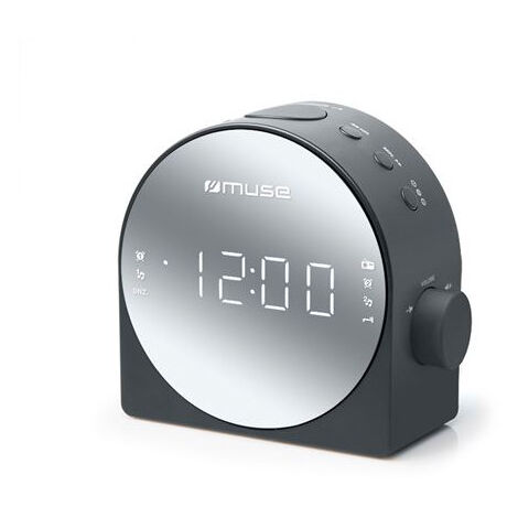 Réveil radio Muse M-186 CMR Gris LED blanche FM/MW + entrée audio 3,5 mm