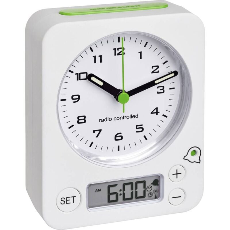 Tfa Dostmann - Réveil radiopiloté(e) 60.1511.02 analogique blanc