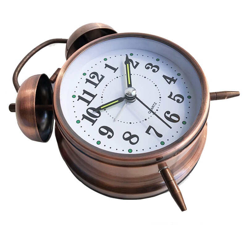 Feiyue - Réveil rétro de 4 pouces, réveil à double horloge