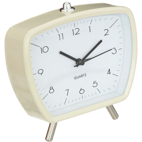 Réveil Rétro Design "Cathy" 14cm Ivoire
