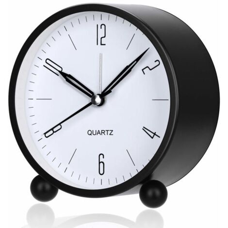 Réveil, réveils analogiques sans tic-tac avec veilleuse chaude, réveil de chevet, horloge silencieuse，q010