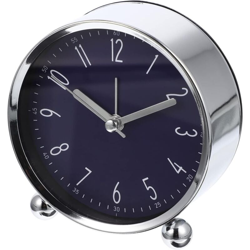 Feiyue - Réveil rond, horloge de chevet, réveil pour enfants, horloge de bureau silencieuse, décoration, bleu