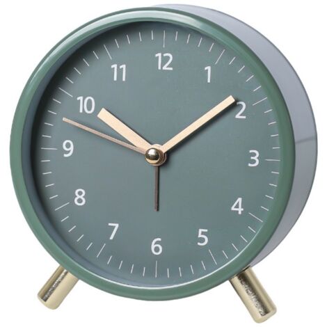 Réveil silencieux avec éclairage nocturne et rétroéclairage, design élégant pour chambre et voyages, couleur verte