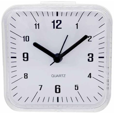 Réveil silencieux avec finition miroir acrylique durable, fonction snooze et lumière intégrée