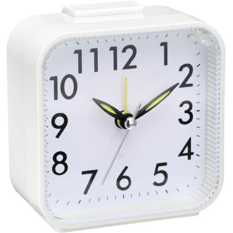 Réveil Silencieux Sans Bruit pour Chambre, Horloge Analogique avec Veilleuse Nuit et Snooze, Réveil Portable pour Enfants, Personnes Âgées, Bureau et Voyage