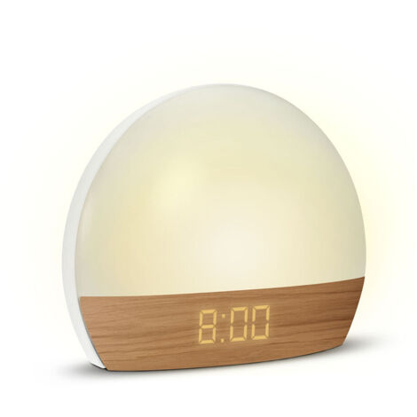 Réveil simulateur d'aube effet bois