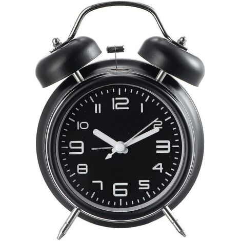 Réveil sonore pour adultes au sommeil profond, réveil silencieux à double cloche pour chambre, réveil analogique à piles avec rétroéclairage (4)