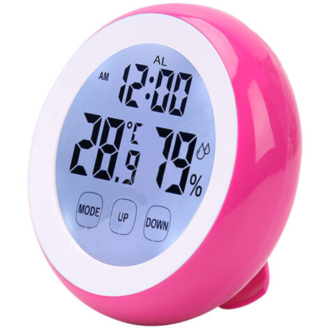 Réveil tactile, horloge de chaise ronde, rose