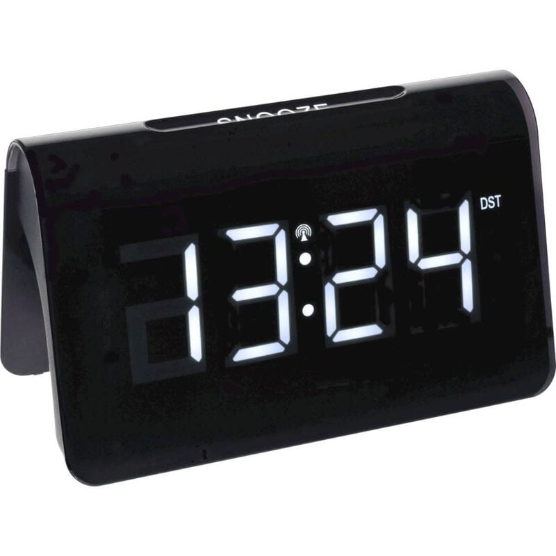 Tfa Dostmann - 60.2543.02 radiopiloté(e) Réveil noir Heures de réveil 1 grand écran