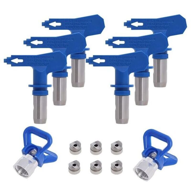 Reversible Airless Spray Nozzle, 2X Nozzle Seat Guard, Airless Nozzle Accessories for High Pressure Paint Gun (Type 211, 315, 417, 517, 515, 523),