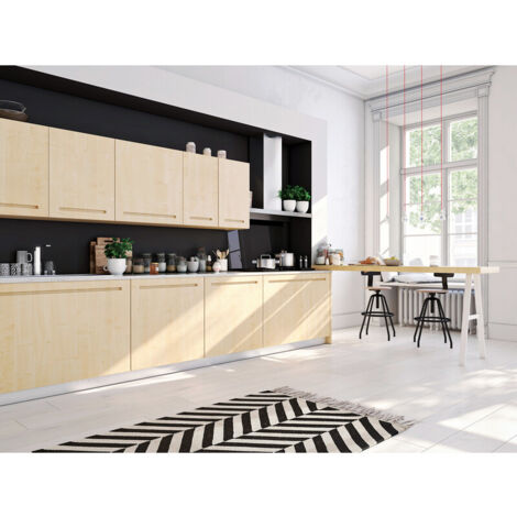Reversible Küchenrückwände in Satinschwarz / Mattschwarz (erhältlich in 2 m x 1 m und 1 m x 0,5 m) - Farben - RAL 9005 schwarz, Dicke - 3 mm, Breite - 50 cm, Länge - 100 cm