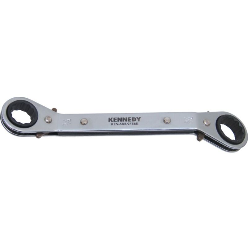 3/4' x 7/8' Offset Ratchet Ring Spanner - Kennedy