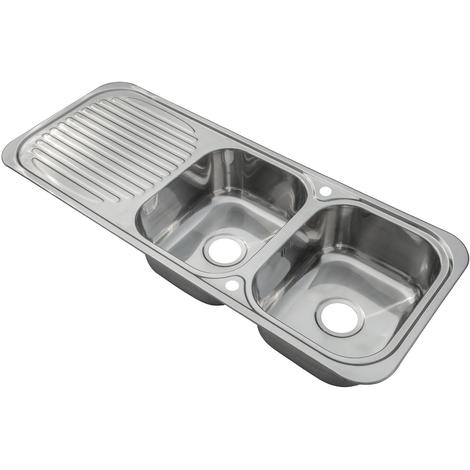 Reversible Stainless Steel 2 0 Inset Kitchen Sinks Drainer Waste Kit E10