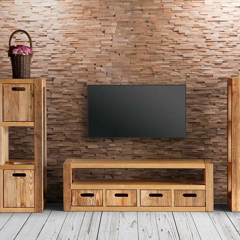 

Revestimiento de Paredes de Madera Rosa Panel Decorativo de Madera 1m²