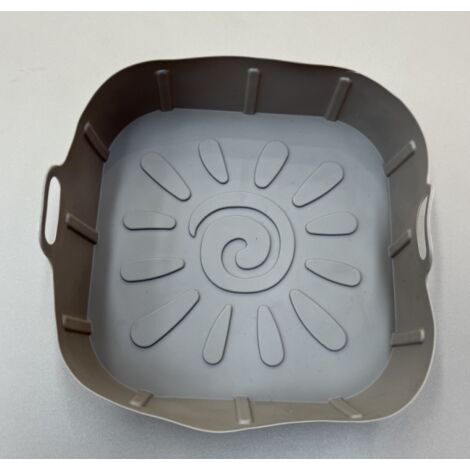 Revestimiento de silicona para freidora de aire, grueso, fácil de limpiar, reutilizable, cuadrado (20 cm)