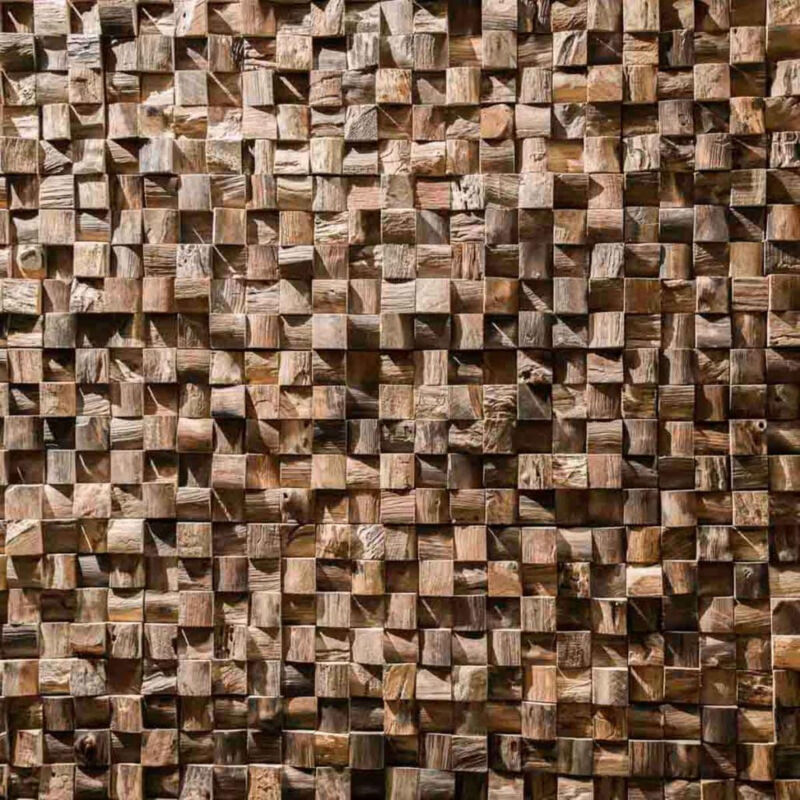 

Revestimiento mosaico de teca reciclada natural cuadrado 20 x 55 cm